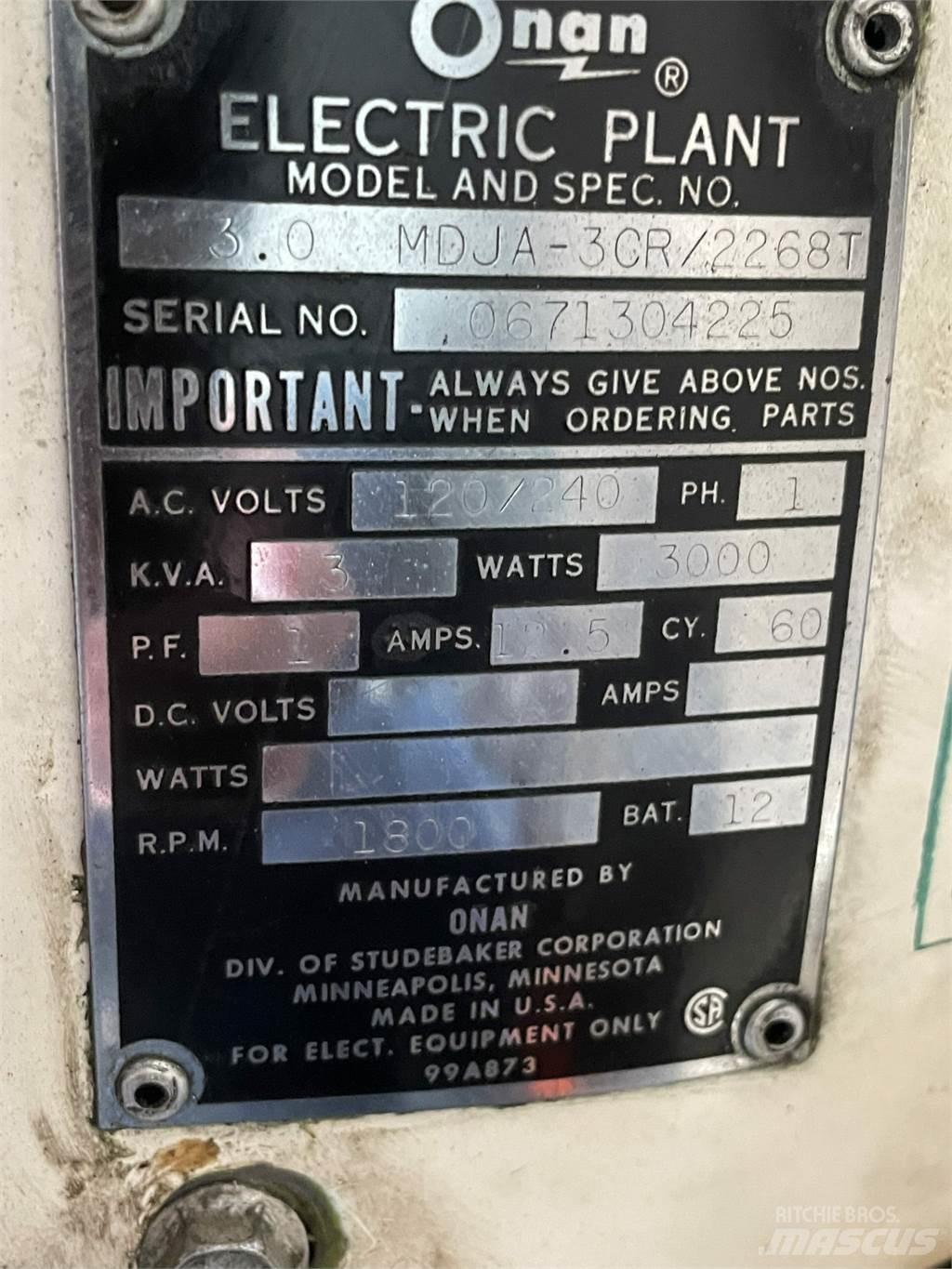  3 kVA ONAN 1 Cyl. Diesel Kiti generatoriai
