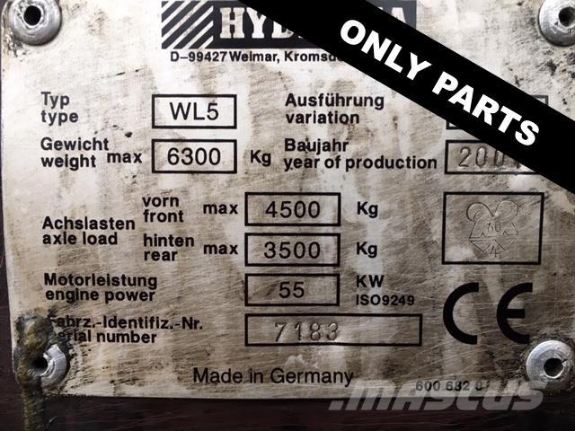 Hydrema WL550B til ophug Naudoti ratiniai krautuvai