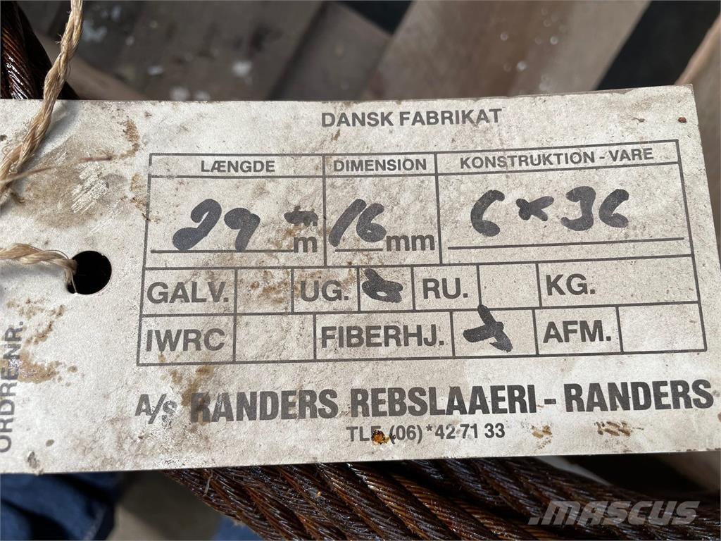  Stålwire Ø16 mm Kranų dalys ir įranga
