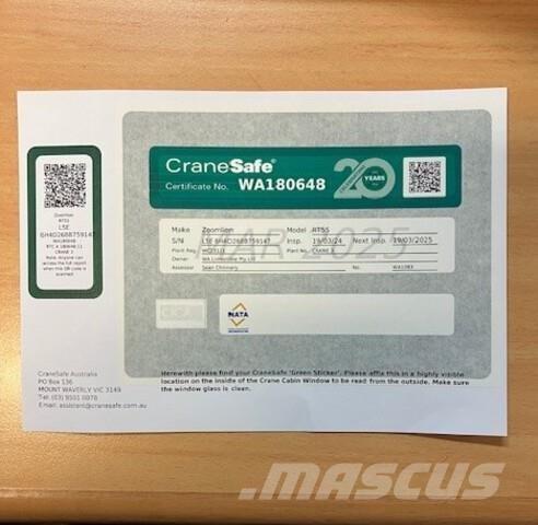 Zoomlion RT55 Neapdoroto reljefo kranai