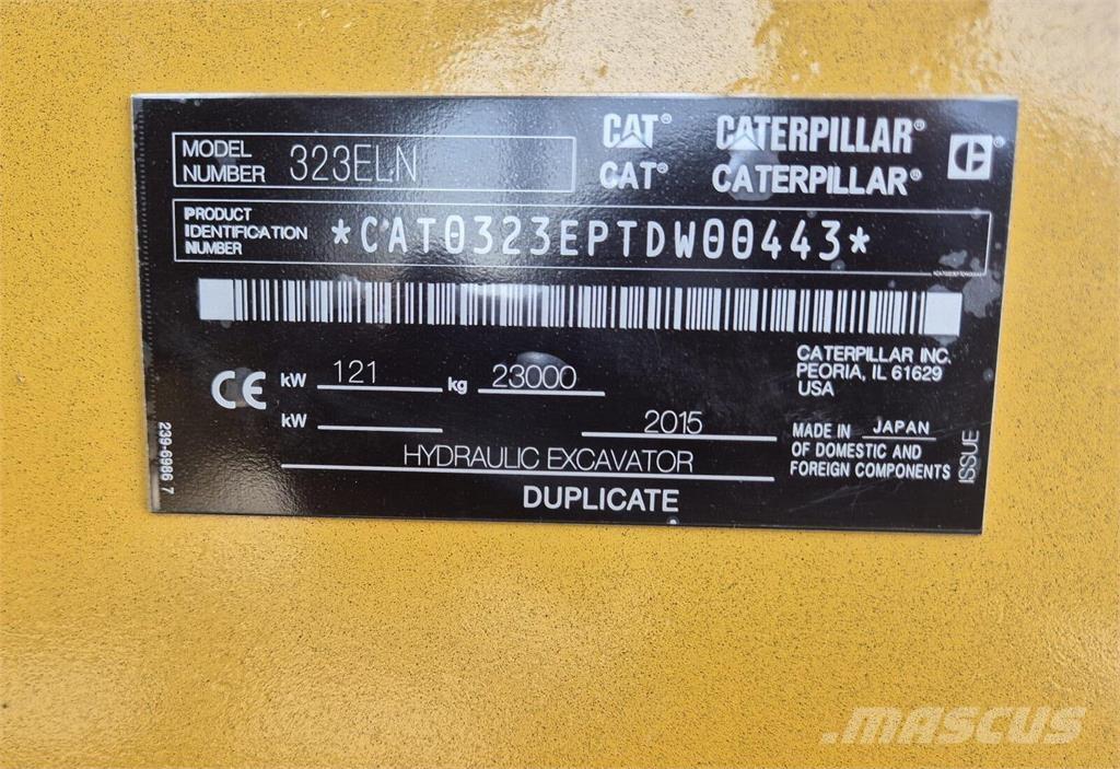 CAT 323ELN Vikšriniai ekskavatoriai