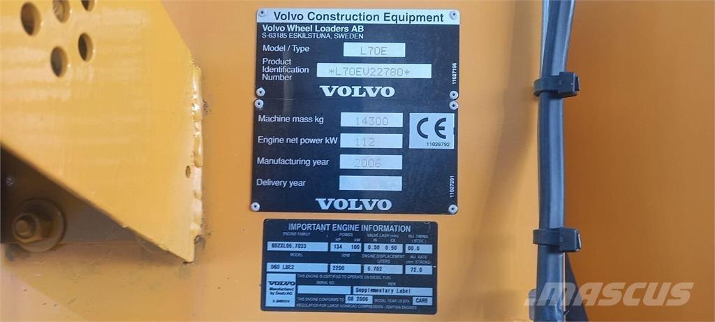 Volvo L70E Naudoti ratiniai krautuvai