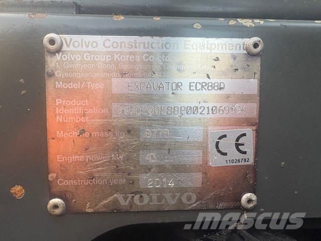 Volvo ECR88D Vidutinės galios ekskavatoriai 7-12 t