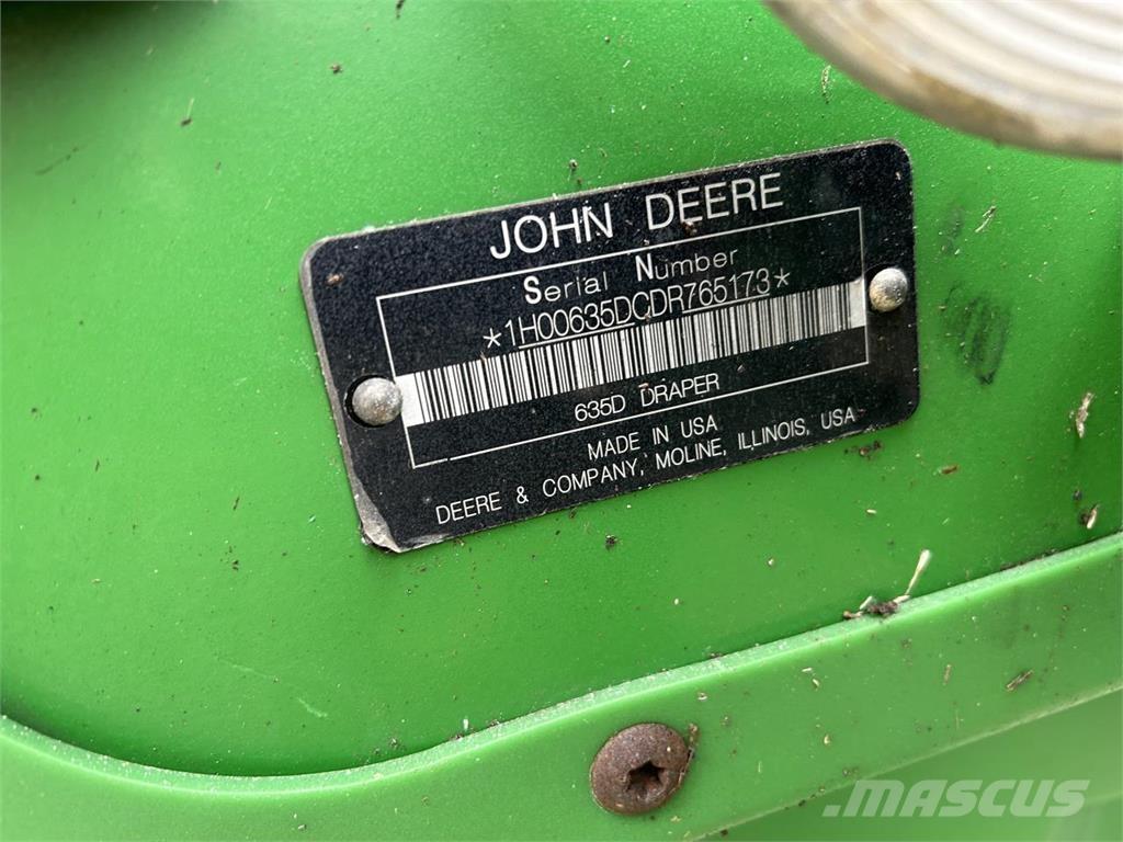 John Deere 635D Derliaus nuėmimo kombainų galvos