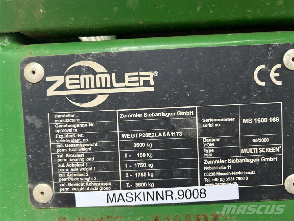 Zemmler MS1600 Rūšiavimo technika
