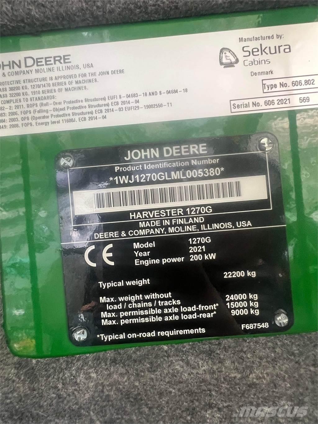 John Deere 1270G Miško technika (Harvesteriai)