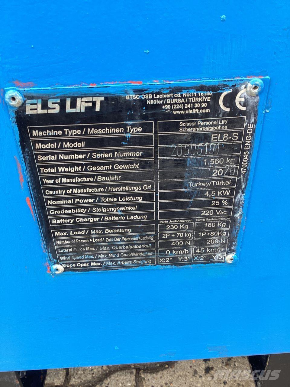 ELS LIFT EL8-S Žirkliniai keltuvai