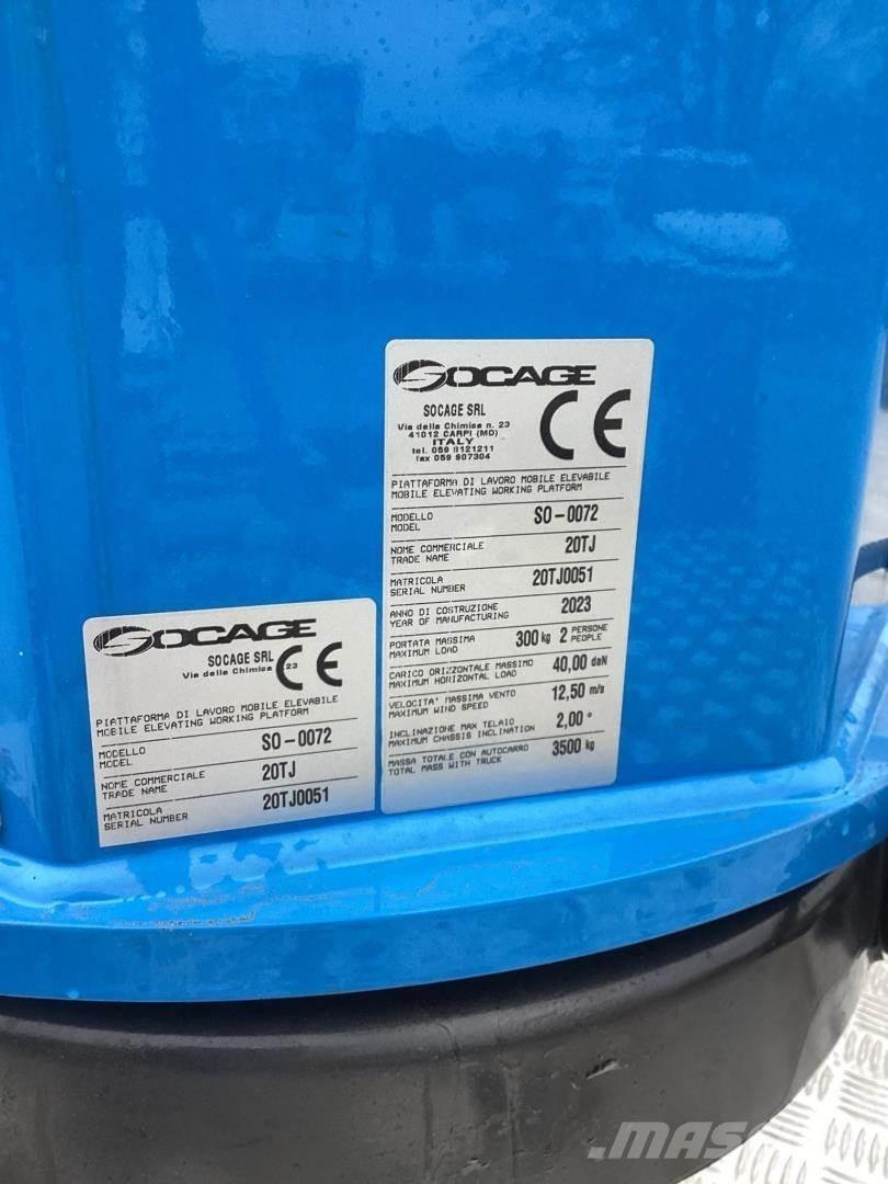 Socage 20TJ-Speed Ant vilkikų montuojamos kėlimo platformos