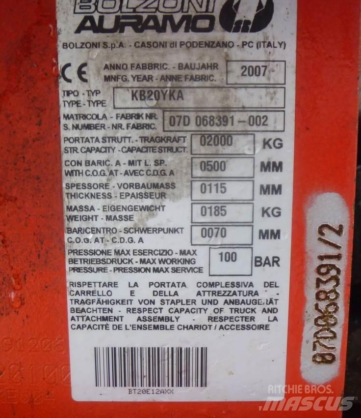 Bolzoni KB20YKA Krovimas/Kėlimas - Kita