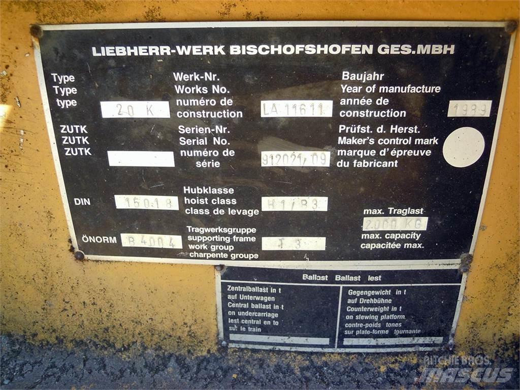 Liebherr 20K Bokštiniai kranai