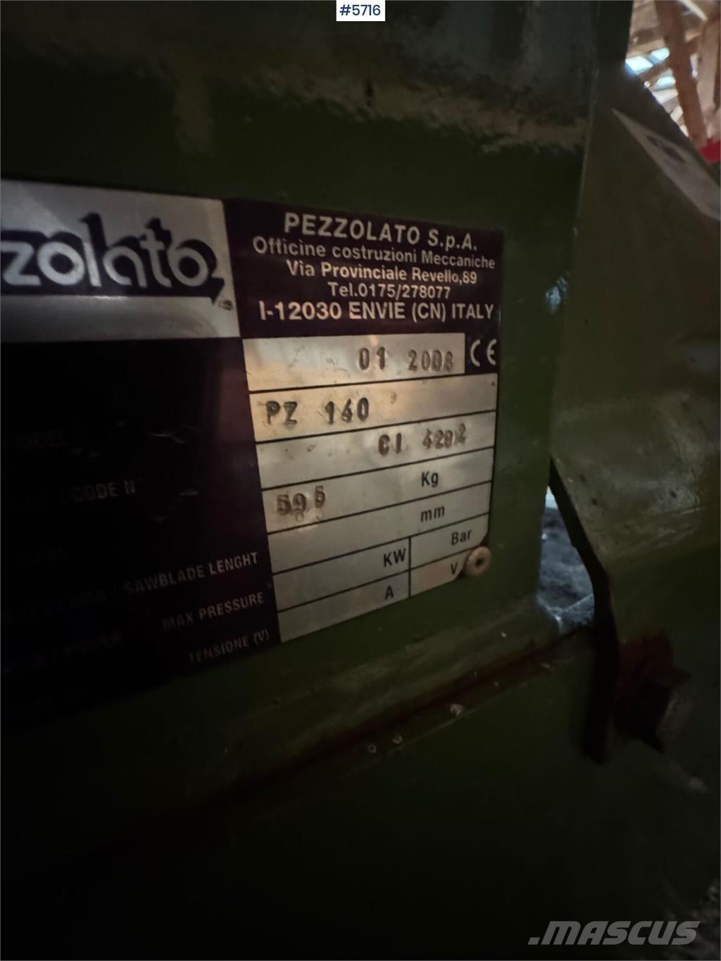 Pezzolato PZ 140 Kiti priedai