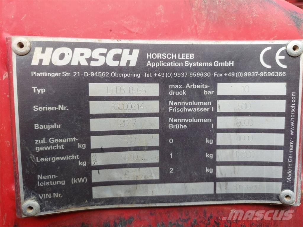 Horsch Leeb 8GS Prikabinami purkštuvai