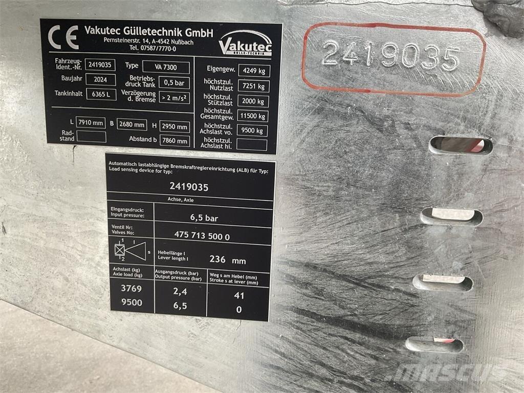  Vakutec VA 7300 Srutų cisternos