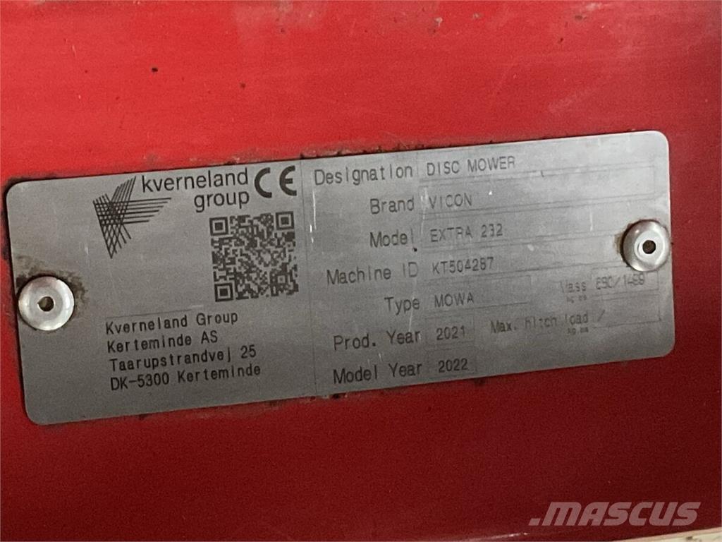 Vicon Extra 232 Šienapjovės