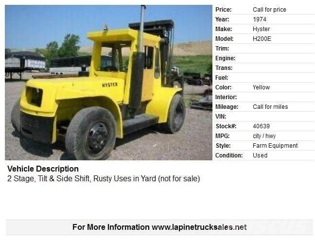 Hyster H200E Šakiniai krautuvai - Kita