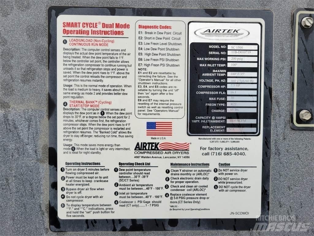  AIRTEK SC 1500 Kompresuoto oro džiovintuvai
