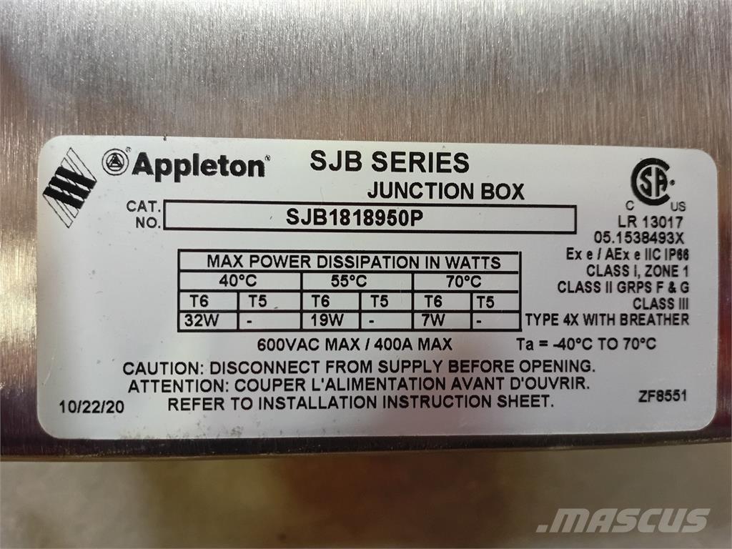  APPLETON SJB1818950P Statyba - Kita