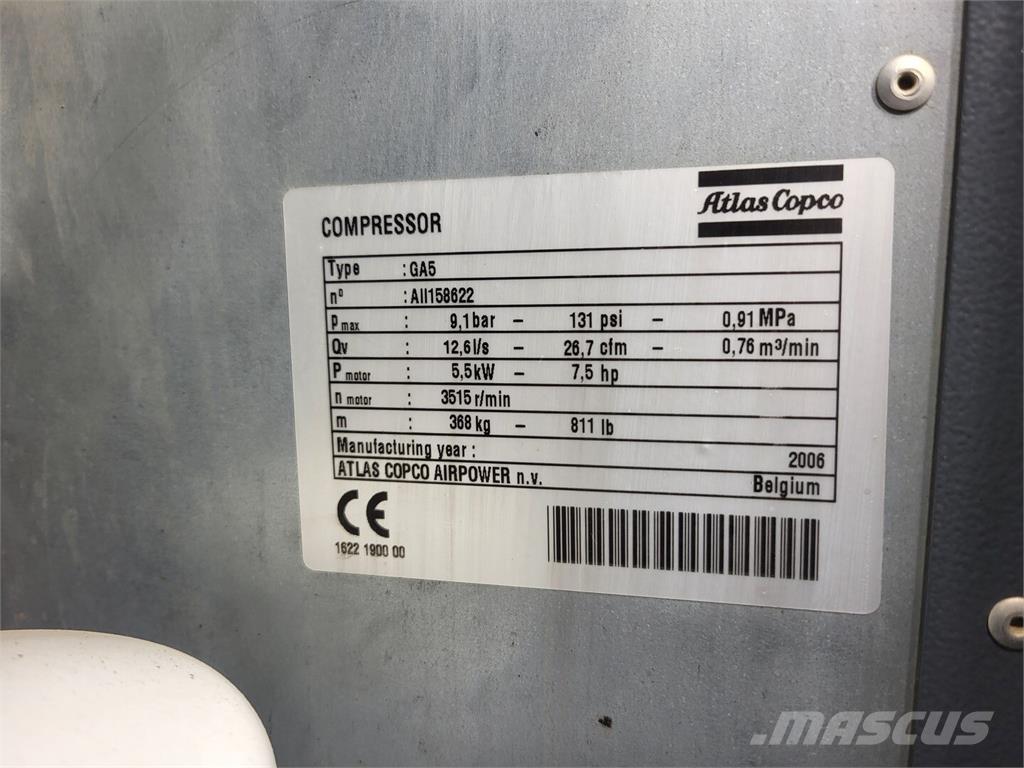 Atlas Copco GA5 Kompresoriai