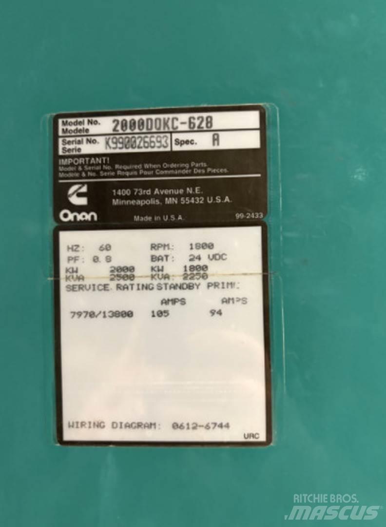 Cummins 2000DQKC-628 Dyzeliniai generatoriai
