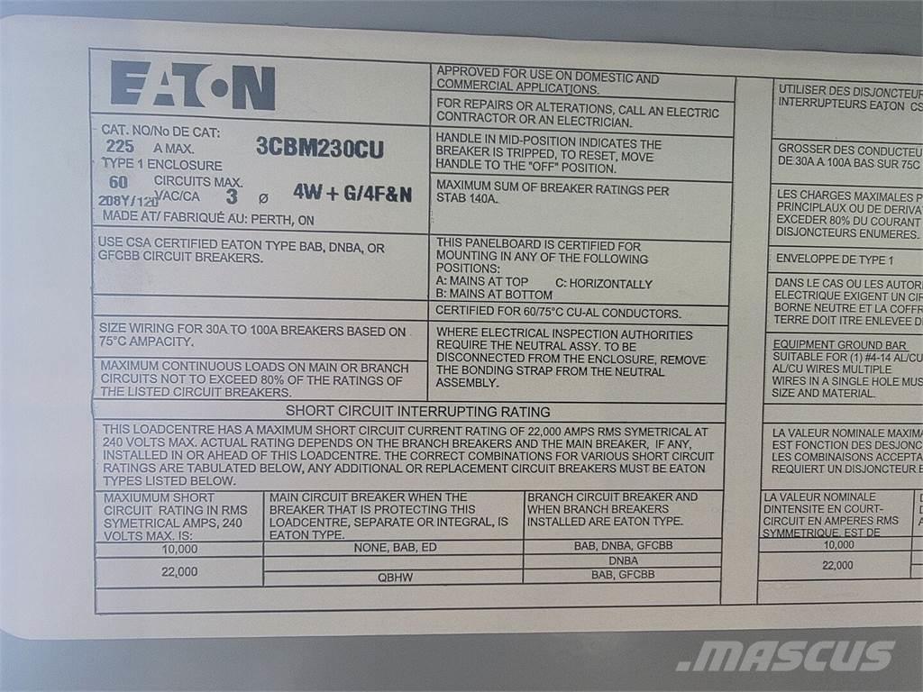 Eaton 3CBM230CU Statyba - Kita