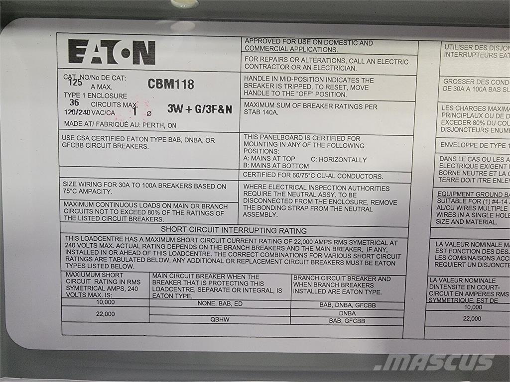 Eaton CBM118 Statyba - Kita