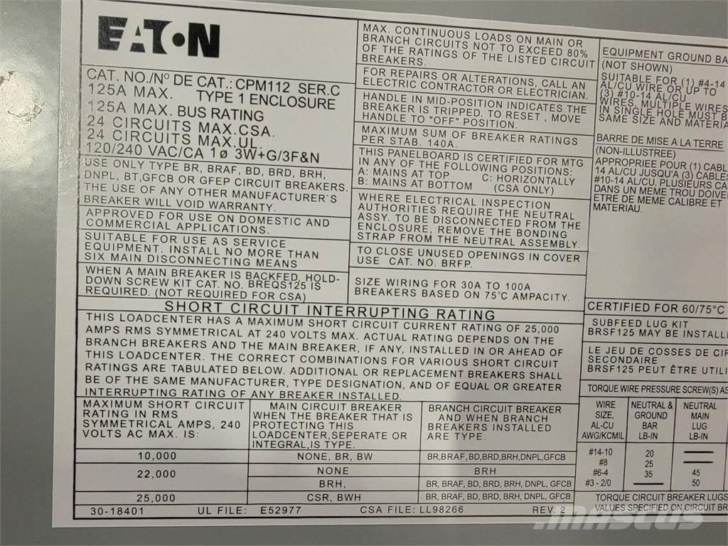 Eaton PM112 Statyba - Kita