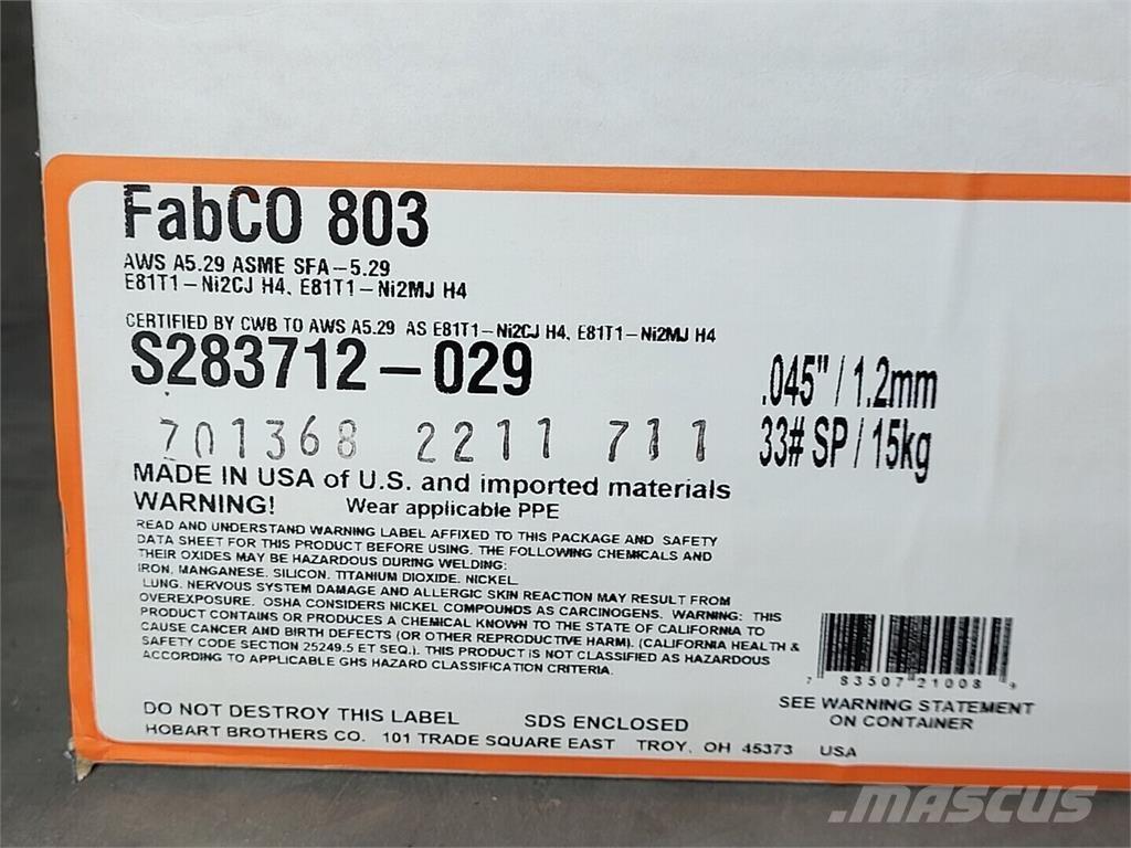 Hobart S283712-029 Suvirinimo technika