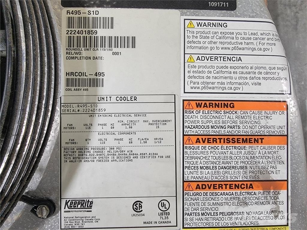  KEEPRITE R495-S1D Šildymo ir šaldymo įranga