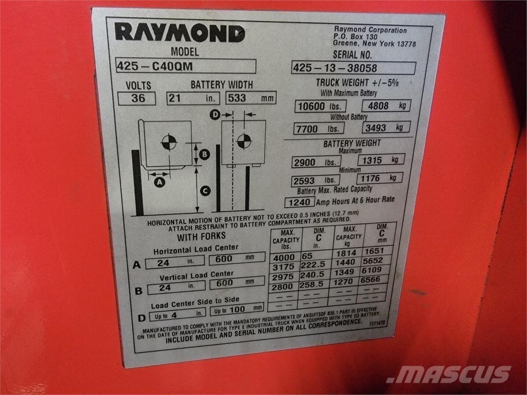 Raymond 425-C40QM Statyba - Kita
