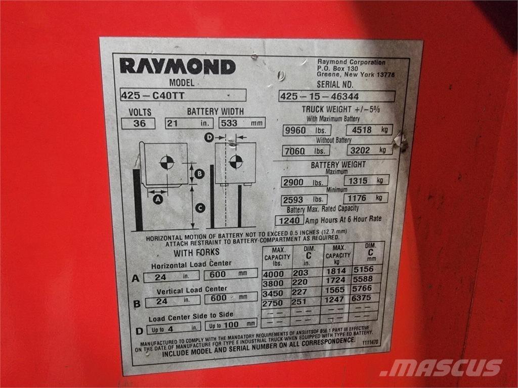 Raymond 425-C40TT Statyba - Kita