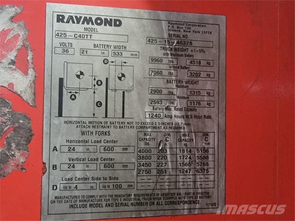Raymond 425-C40TT Statyba - Kita