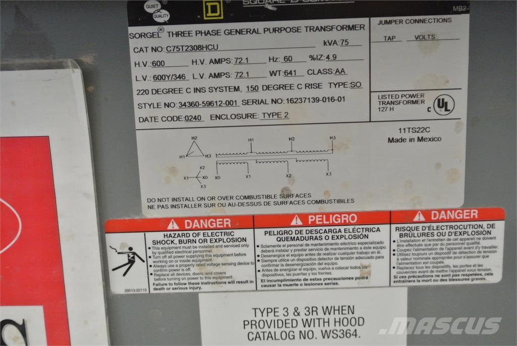  SQUARE D C75T2308HCU Statyba - Kita