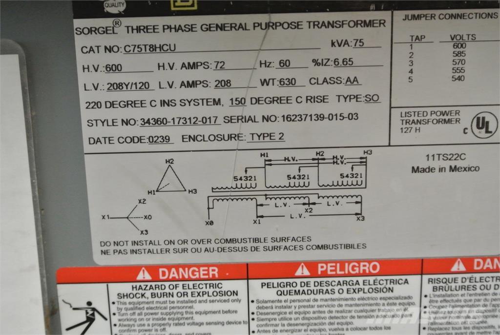  SQUARE D C75T8HCU Statyba - Kita
