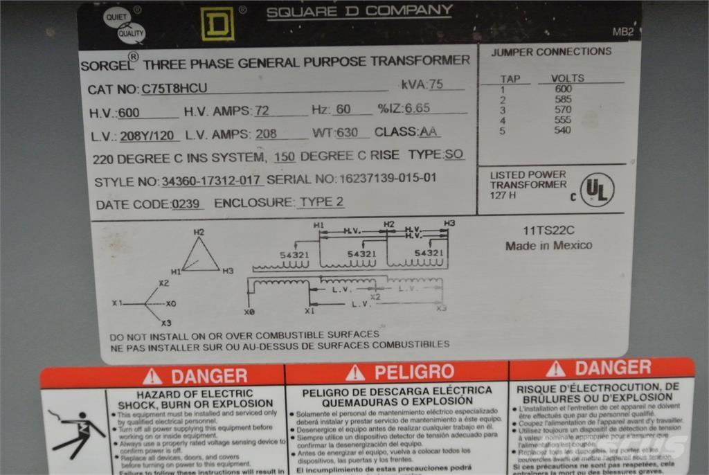  SQUARE D C75T8HCU Statyba - Kita