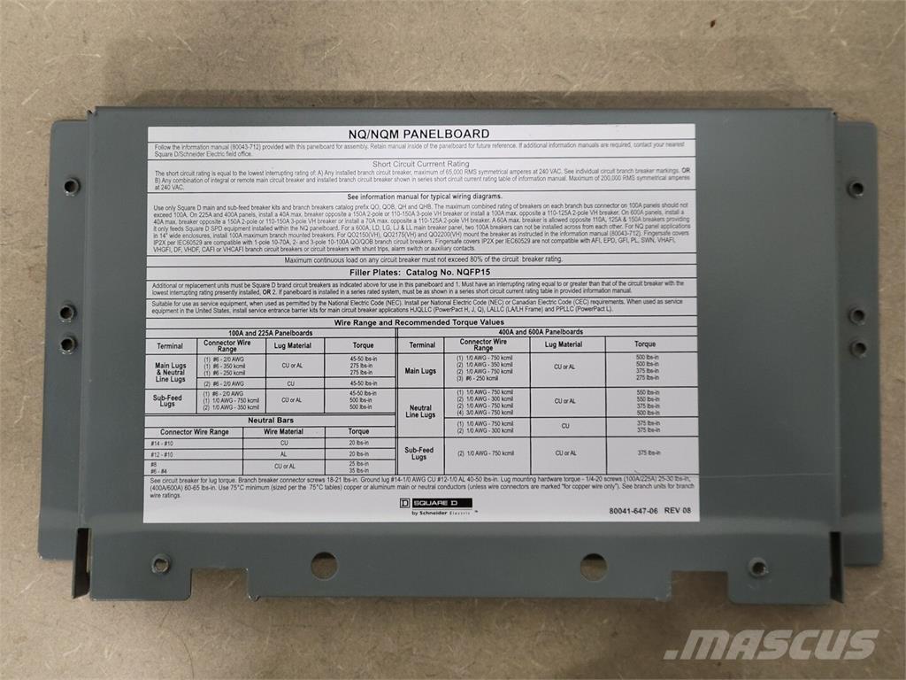  SQUARE D NQ6RDE Statyba - Kita