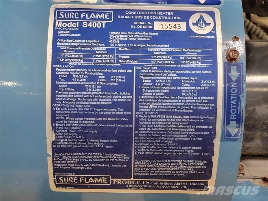  SURE FLAME S400T Šildymo ir šaldymo įranga