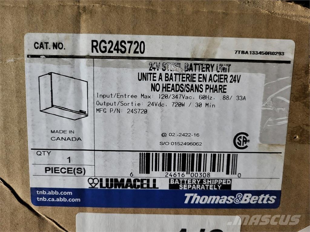 Thomas & BETTS RG24S720 Baterijos