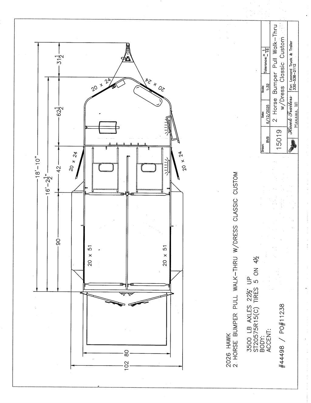Hawk 132C Gyvulių pervežimo priekabos