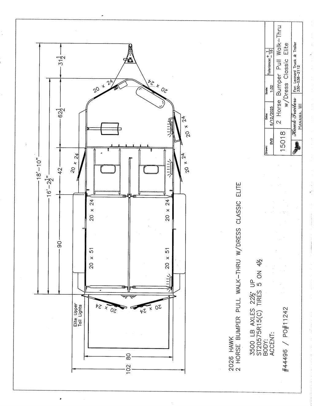 Hawk 132E Gyvulių pervežimo priekabos