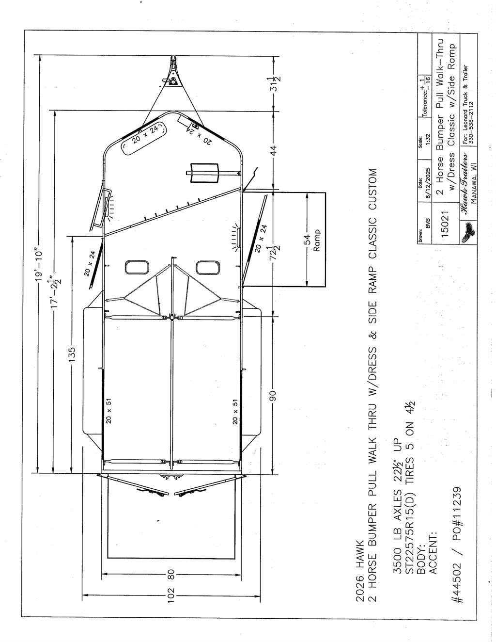 Hawk 133C Gyvulių pervežimo priekabos