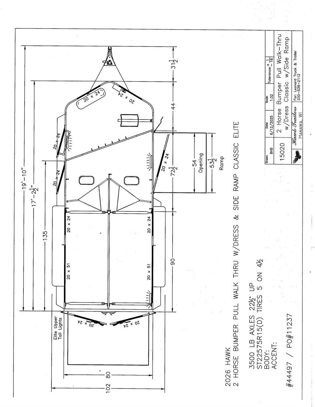 Hawk 133E Gyvulių pervežimo priekabos