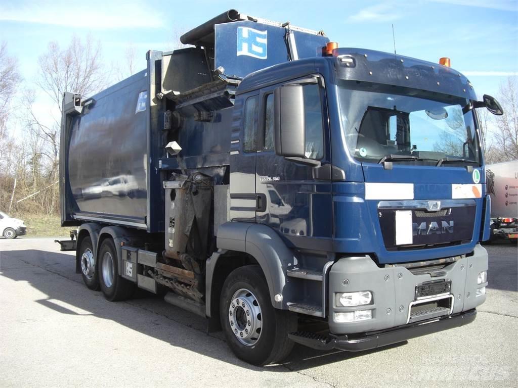 MAN 26360FNLL / RECHTSGEST. Šiukšliavežės