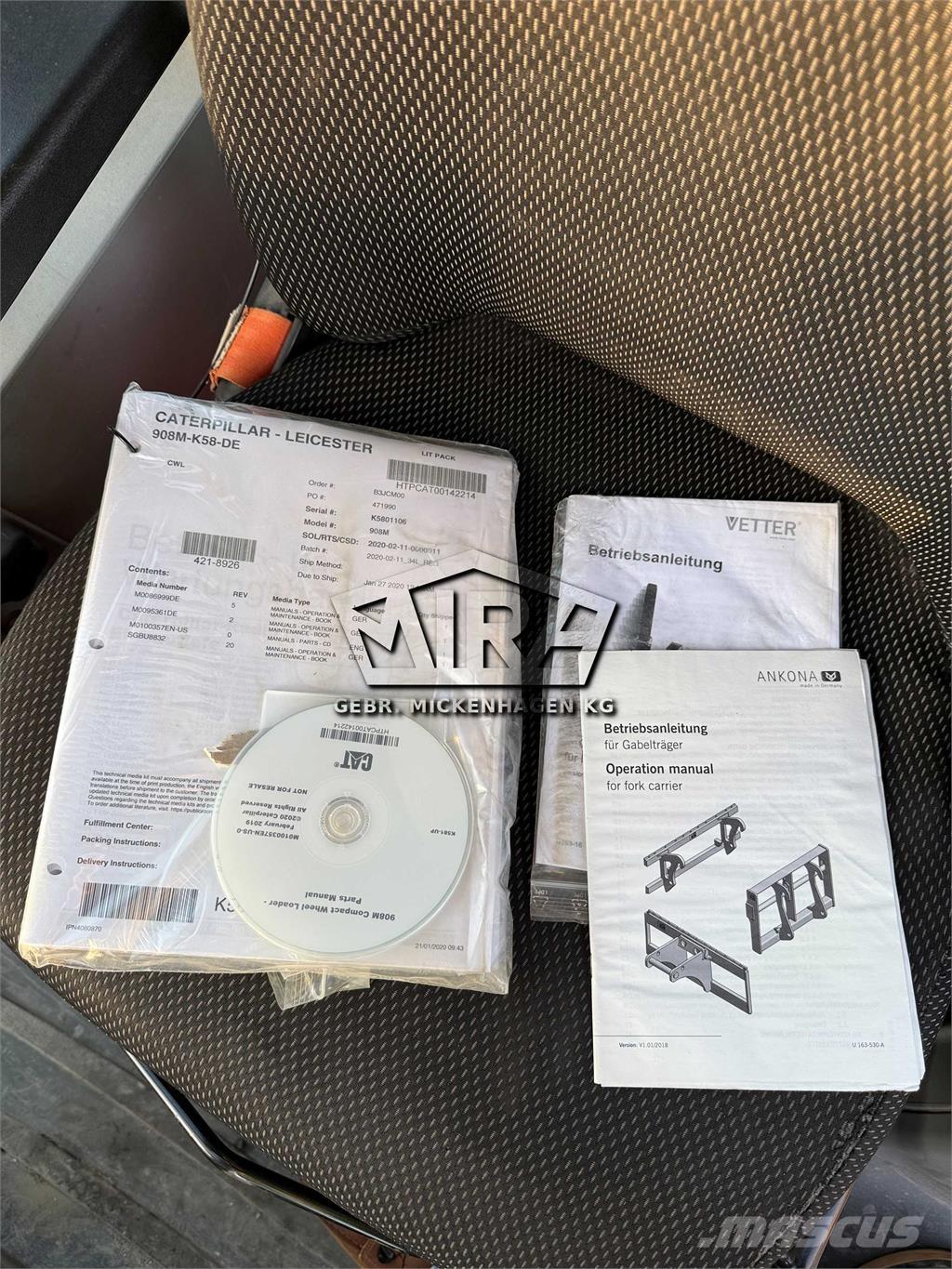 CAT 908M Naudoti ratiniai krautuvai