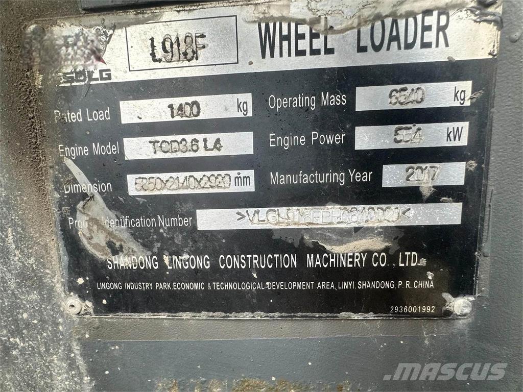 SDLG L918F Naudoti ratiniai krautuvai