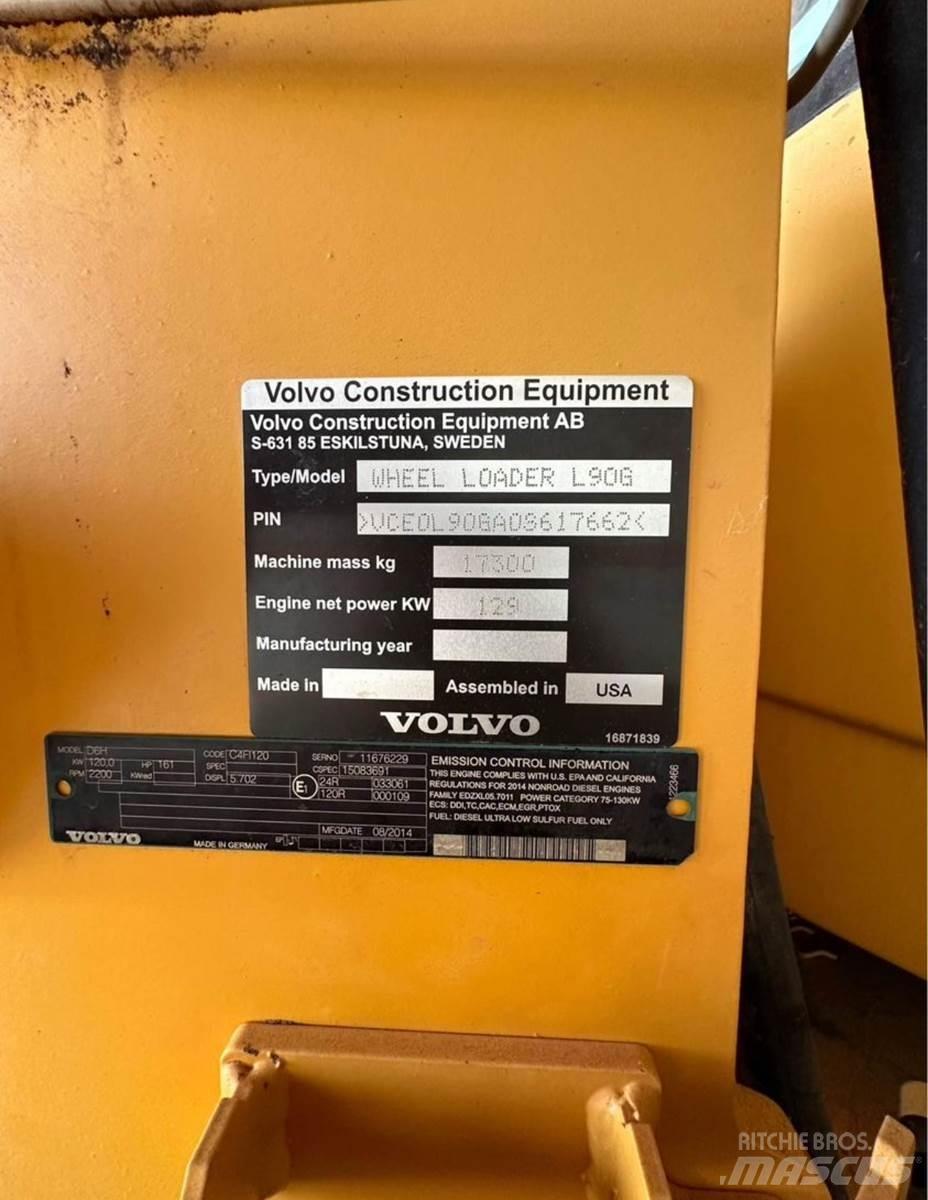 Volvo L90G Naudoti ratiniai krautuvai