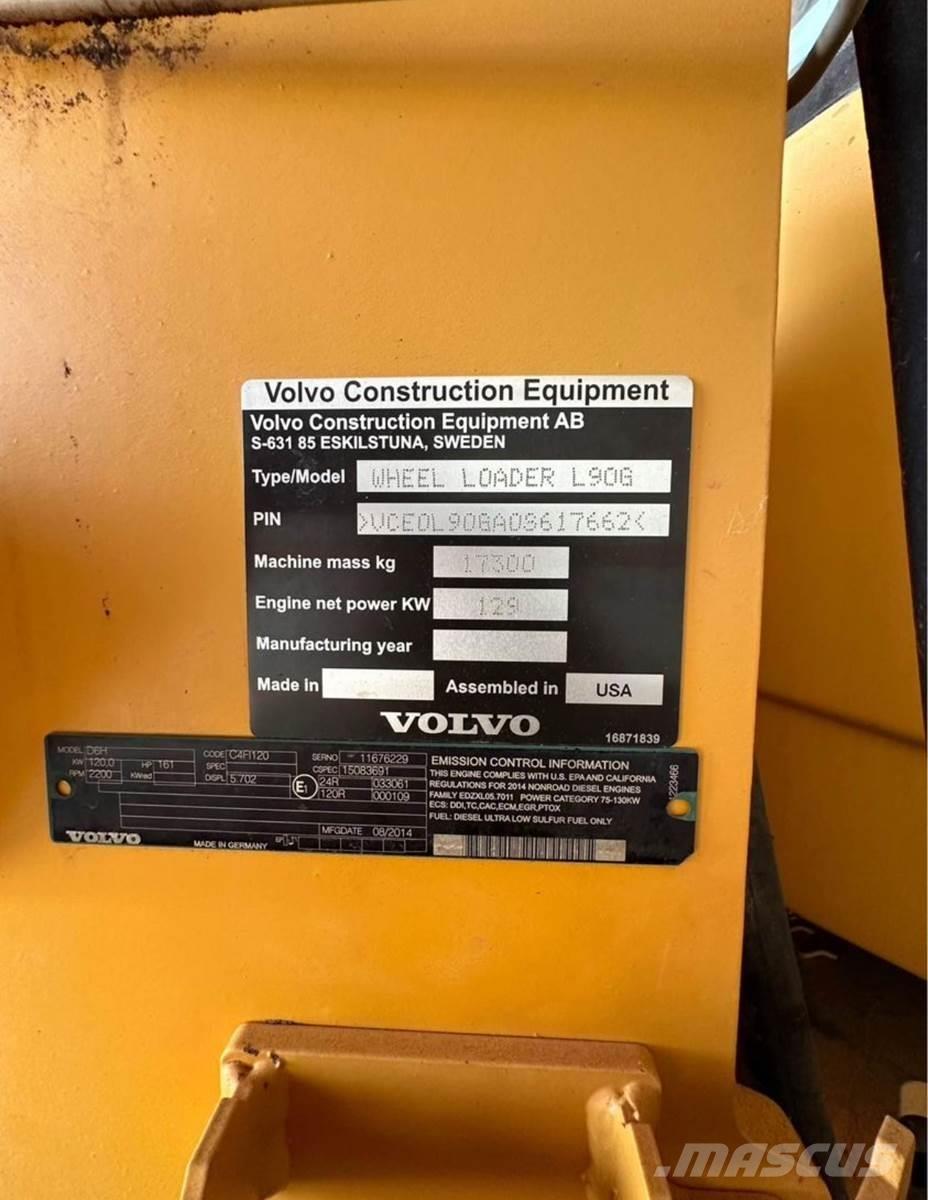 Volvo L90G Naudoti ratiniai krautuvai