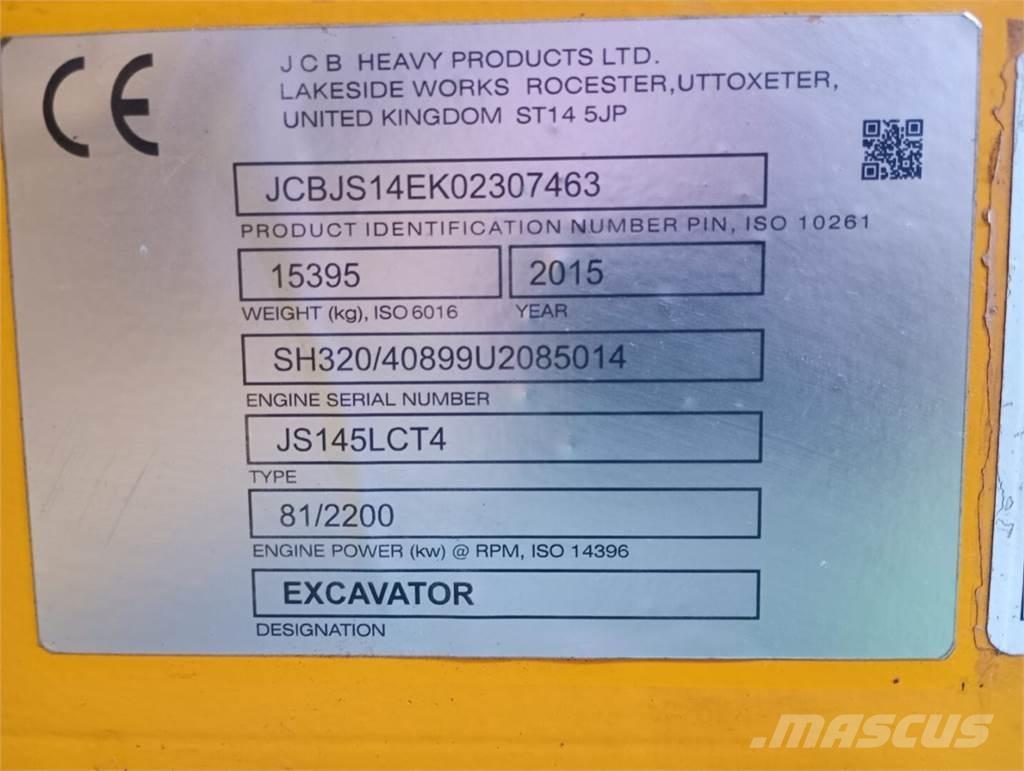 JCB JS 145 Vikšriniai ekskavatoriai
