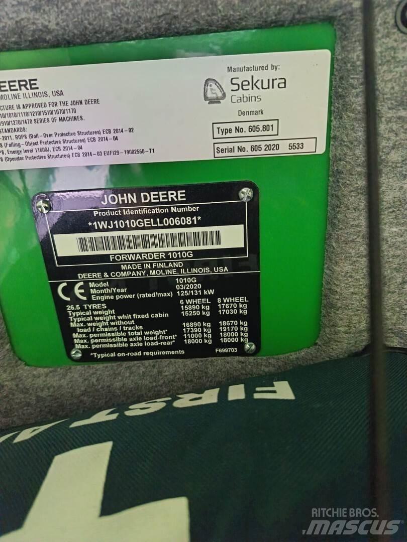 John Deere 1010G Naudoti miškovežiai (Forvarderiai)