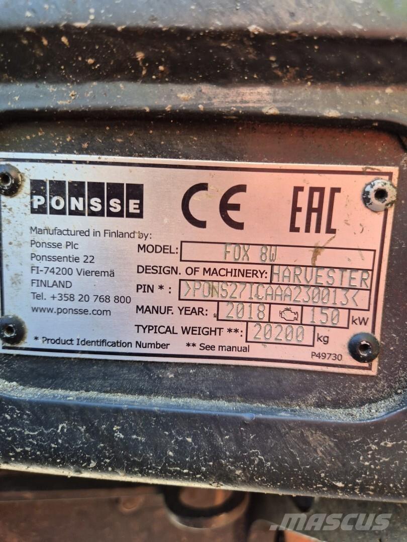 Ponsse Fox 8W Miško technika (Harvesteriai)