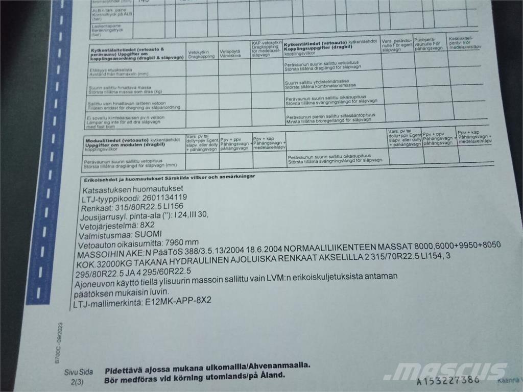 Sisu E12 Miško mašinų transportavimo sunkvežimiai